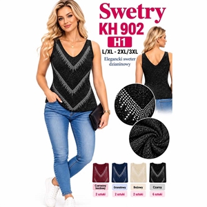 Sweter damski bez rękawów  L/XL-2XL/3XL
