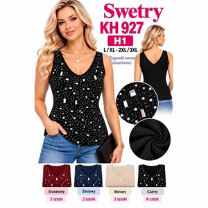 Sweter damski bez rękawów  L/XL-2XL/3XL