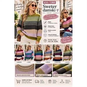 Sweter damski okrągły  L/XL-XL/2XL