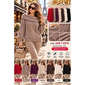 Sweter damski okrągły  S/M-L/XL