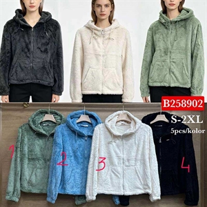 Bluza damska rozpinana na zamek z kapturem  S-2XL
