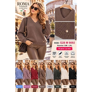 Sweter damski z dekoltem w serek  S/M-L/XL