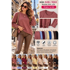 Sweter damski okrągły  S/M-L/XL