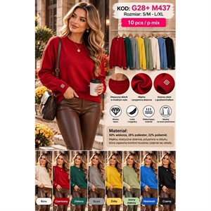 Sweter damski okrągły  S/M-L/XL