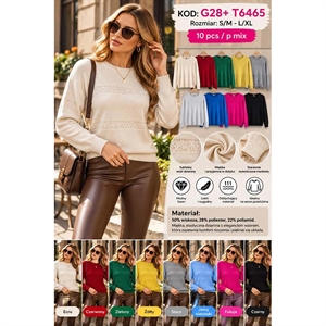 Sweter damski okrągły  S/M-L/XL