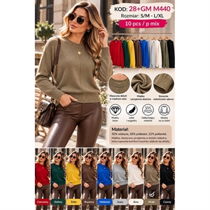 Sweter damski okrągły  S/M-L/XL