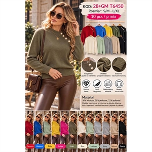 Sweter damski z półgolfem  S/M-L/XL
