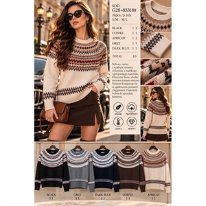 Sweter damski okrągły  S/M-M/L