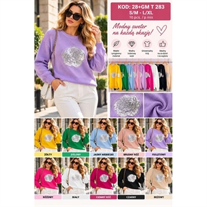 Sweter damski okrągły  S/M-L/XL