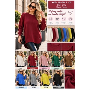 Sweter damski okrągły  S/M-L/XL