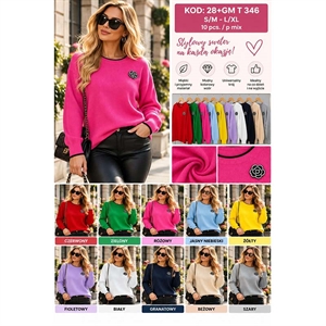 Sweter damski okrągły  S/M-L/XL