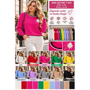 Sweter damski okrągły  S/M-L/XL