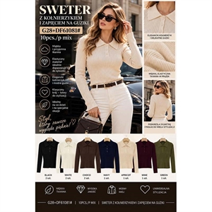 Sweter damski z kołnierzykiem