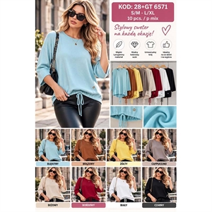 Sweter damski okrągły  S/M-L/XL
