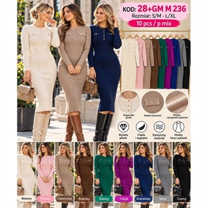 Okrągła sukienka sweterkowa damska  S/M-L/XL