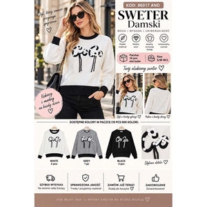 Sweter damski okrągły  S/M-M/L