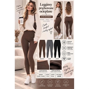 Legginsy prążkowane ocieplane  2XL/3XL-5XL/6XL
