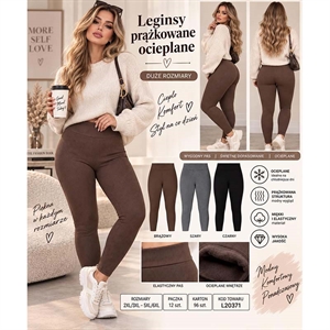 Legginsy prążkowane ocieplane  2XL/3XL-5XL/6XL