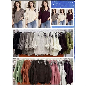 Sweter damski z dekoltem w serek