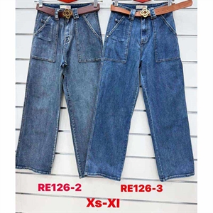 Jeansy szerokie nogawki  XS-XL