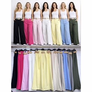 Spodnie szerokie nogawki damskie produkt Włoski