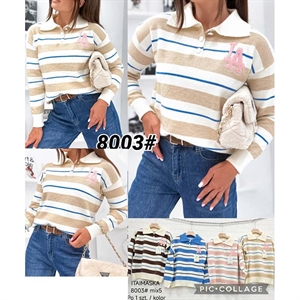Sweter damski z dekoltem w serek