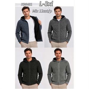 Sweter męski rozpinany na zamek z kapturem  L-3XL