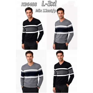 Sweter męski z dekoltem w serek  L-3XL
