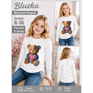 Bluzka dziewczęca prążek  4-14 lat