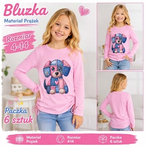 Bluzka dziewczęca prążek  4-14 lat