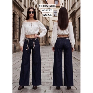 Jeansy szerokie nogawki  XS-XL