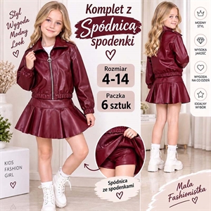 Komplet dziewczęcy ze spódnicą/spodenki  4-14 lat