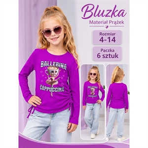 Bluzka dziewczęca prążek  4-14 lat