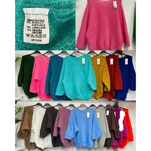 Sweter damski z dekoltem w serek