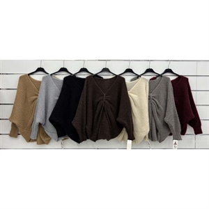Sweter damski z dekoltem w serek