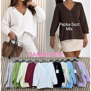 Sweter damski z dekoltem w serek