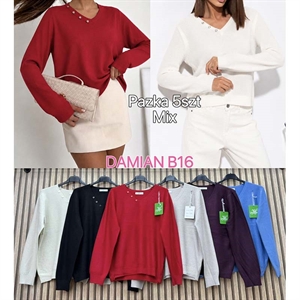 Sweter damski z dekoltem w serek