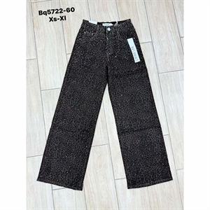 Jeansy szerokie nogawki z cekinami  XS-XL