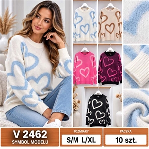 Sweter damski okrągły  S/M-L/XL