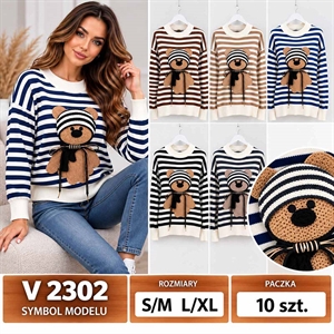 Sweter damski okrągły  S/M-L/XL