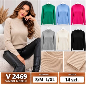 Sweter damski z półgolfem  S/M-L/XL