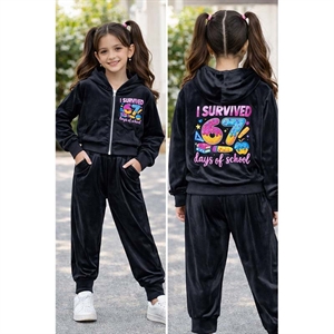 Komplet welurowy dziewczęcy (4-14)