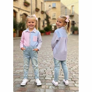 Koszula dziewczęca z długim rękawem  4-14 lat