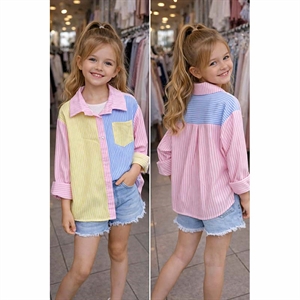 Koszula dziewczęca z długim rękawem  4-14 lat