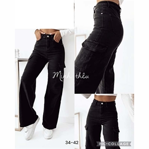 Jeansy szerokie nogawki  34-42