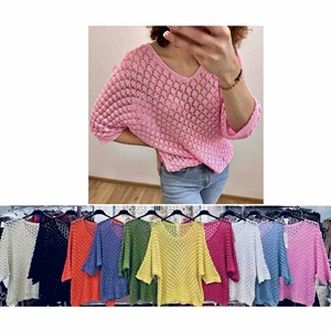 Sweter damski z dekoltem w serek