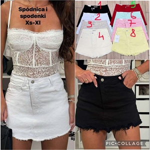 Szorty jeansowe imitujące spódnicę  XS-XL