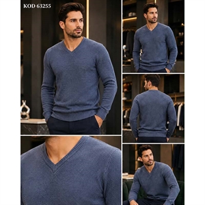 Sweter męski z dekoltem w serek produkt Turecki  M-2XL