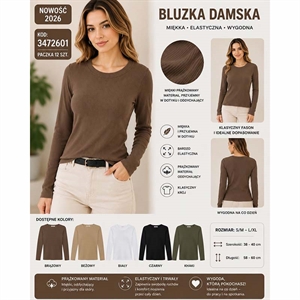 Bluzka damska z długim rękawem S/M-L/XL
