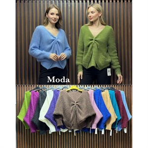 Sweter damski z dekoltem w serek